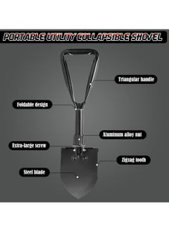 SYOSI Folding Shovel, Tactical Folding Trowel, Versatile Engineer Shovel, Folding Trenching Tool, Collapsible Outdoor Digging Implement, Portable Hoe, Includes Band Saw and Pick, for Home Outdoor Activitie  - Image 2