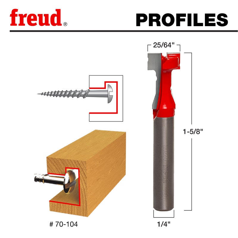 Freud 70-104: 25/64" (Dia.) Key Hole Bit, Perma-shield Coating Red - Image 2