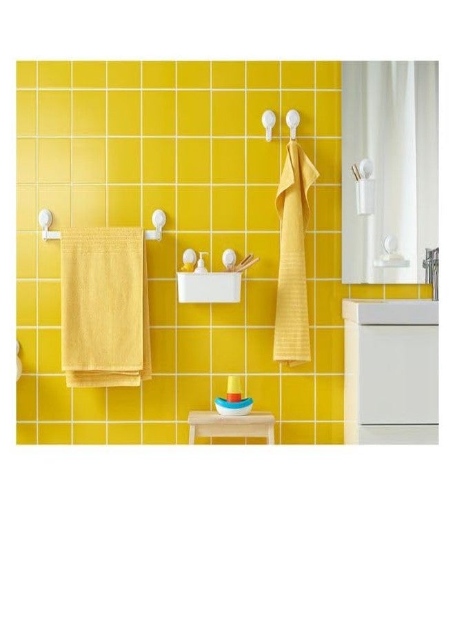 AJS White Soap Dish with Suction Cup Wall Mounted Soap Holder Bathroom Shower - Image 2