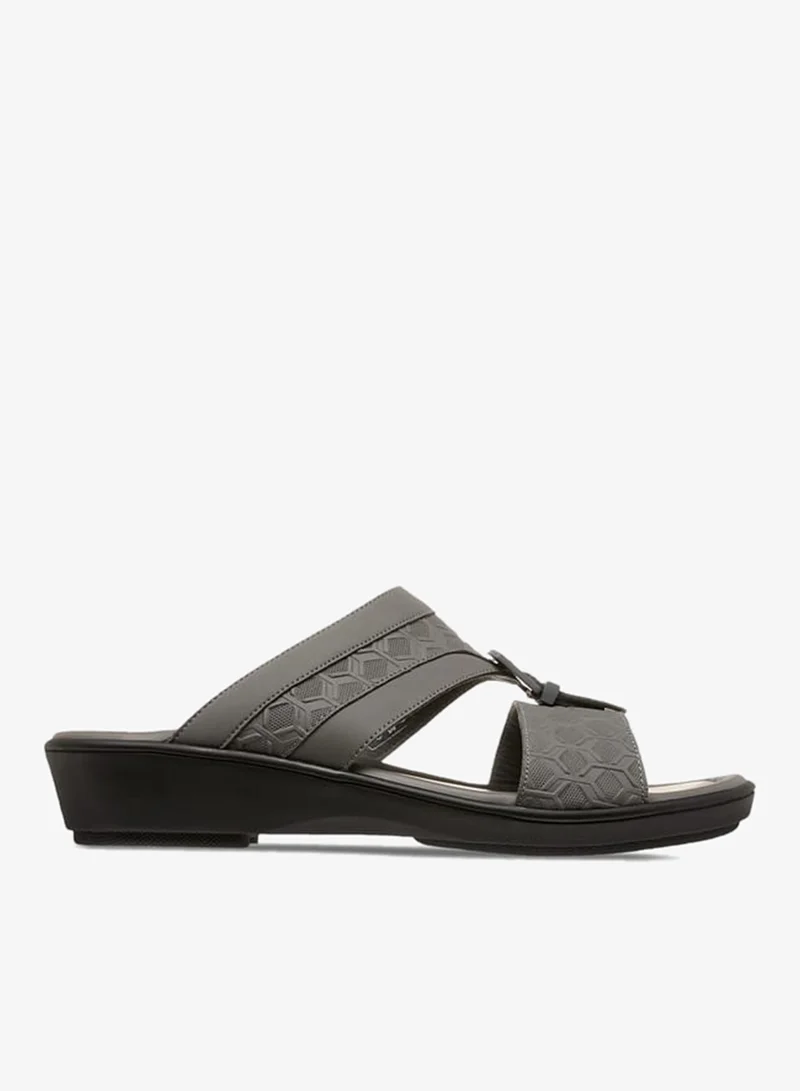 LBL by Shoexpress Men Textured Slip-On Arabic Sandals with Buckle Detail Ramadan Collection