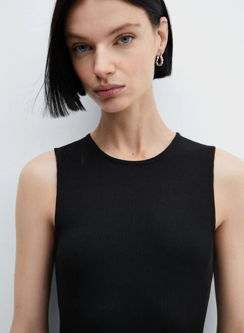 MANGO Pleated Sleeveless Dress