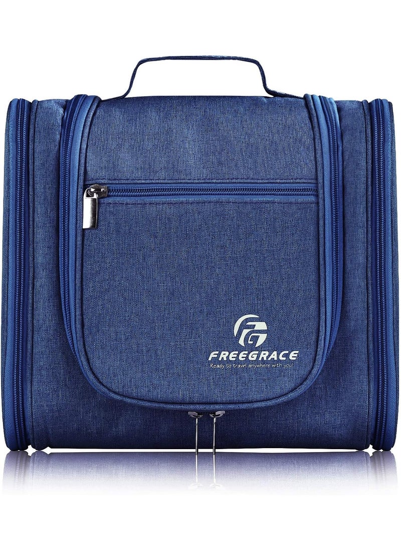 Freegrace Hanging Toiletry Bag Extra Large Capacity | Premium Travel Organizer Bags For Men And Women | Durable Waterproof Nylon Bathroom, Shower, Makeup Bag For Toiletries, Cosmetics, Brushes 