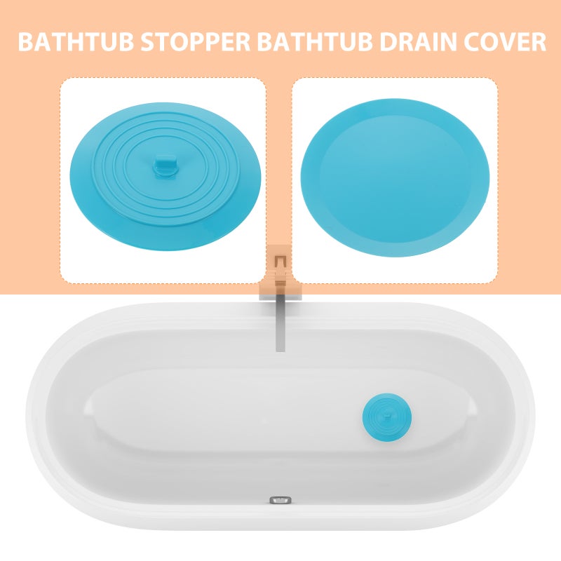 🚽 غطاء مصرف حوض استحمام سدادة سيليكون سدادة تصريف زرقاء - Image 3