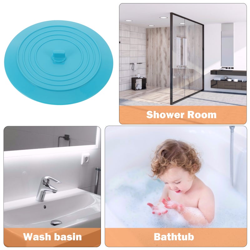 🚽 غطاء مصرف حوض استحمام سدادة سيليكون سدادة تصريف زرقاء - Image 5