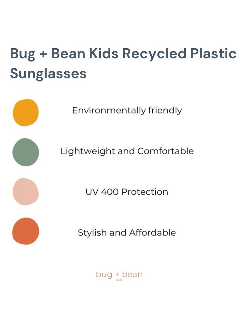 بق + فول الاطفال - نظارات شمسية للأطفال من Bug + Bean - نظارات شمسية دائرية أنيقة للأطفال الصغار من الأشعة فوق البنفسجية 400 للحماية من الشمس، نظارات مستقطبة لطيفة للفتيات للأولاد نظارات شمسية عتيقة للاستخدام الخارجي U2 - Image 1