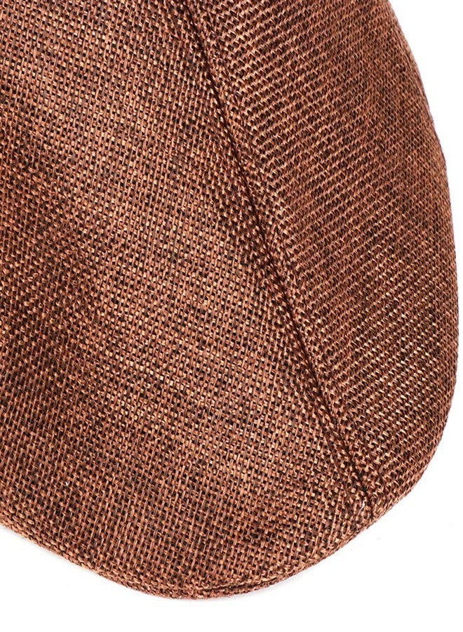 RR DESIGN British Classic Vintage Linen Plain Hard Newsboy Beret Caps Hat for Men- Pack of 2 Combo-(Black/Brown) - Image 5
