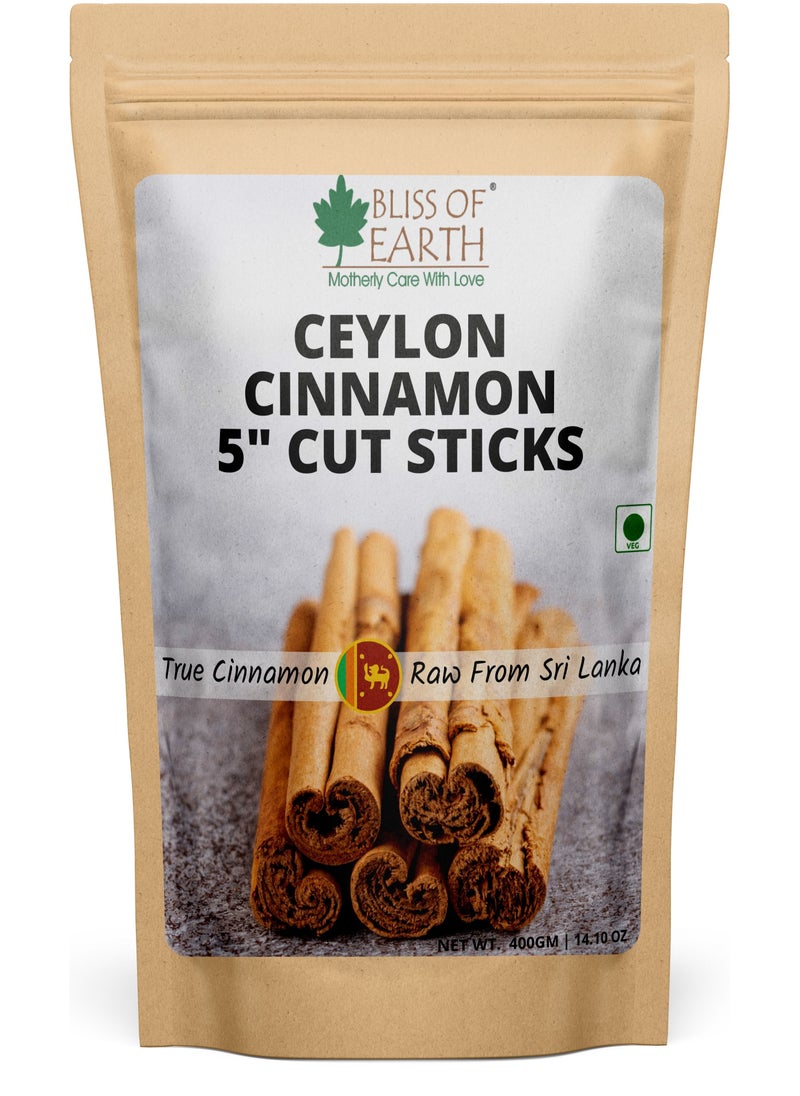 BLISS OF EARTH 400GM True Ceylon Cinnamon Sticks From Sri Lanka Whole Spices Dalchini  - Image 1