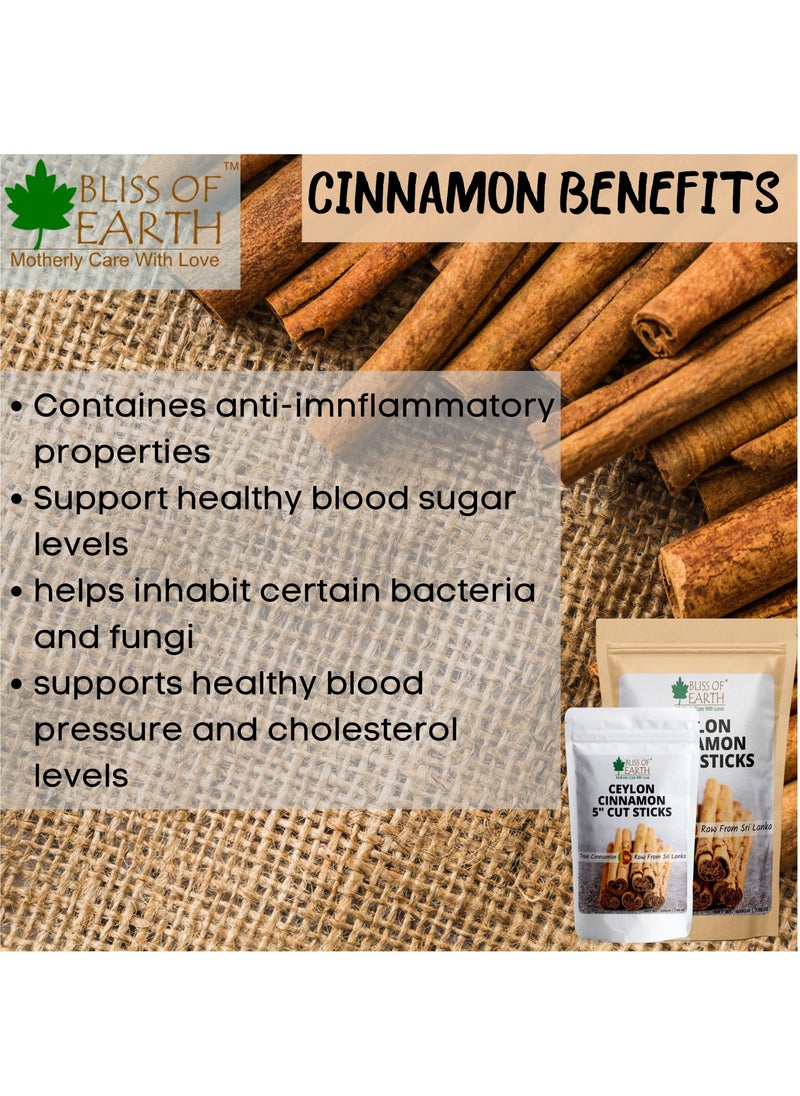 BLISS OF EARTH 400GM True Ceylon Cinnamon Sticks From Sri Lanka Whole Spices Dalchini  - Image 4