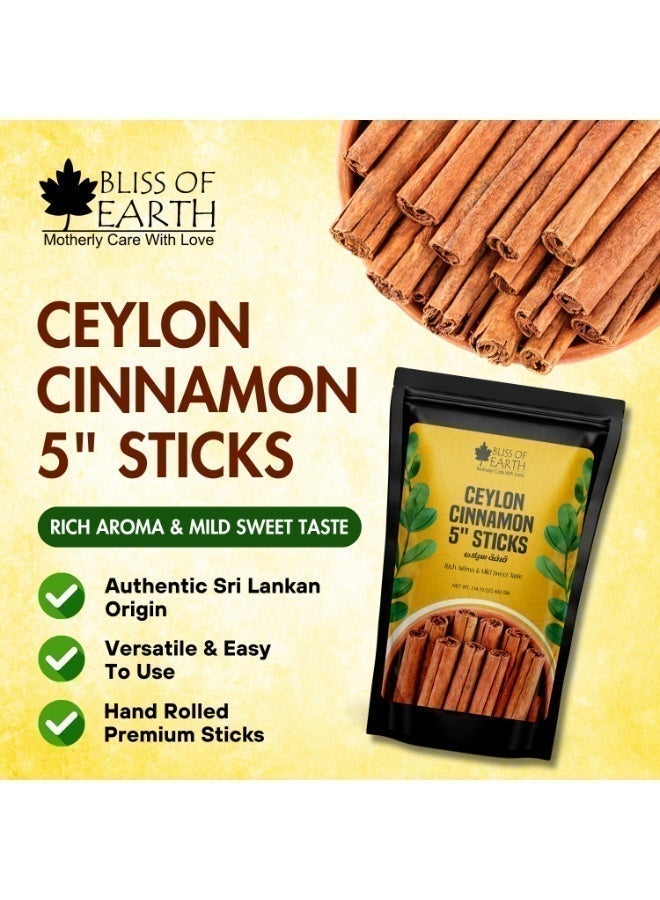 Bliss of Earth Ceylon Cinnamon Sticks 5 Inch 400g, Premium Sri Lankan True Cinnamon, Sweet & Mild Flavor - Image 5