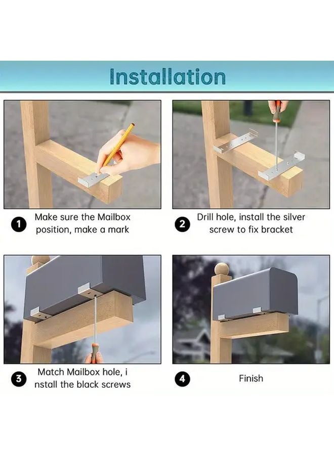 قطعتان من حوامل علب البريد المصنوعة من الألومنيوم المتين مقاس 8 بوصات عريضة للوقوف على الأرض - Image 4