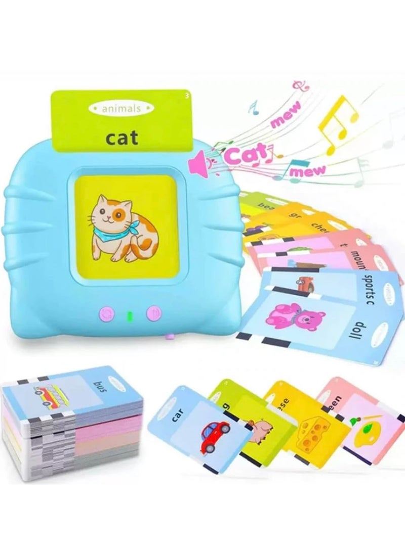 NBB GLOBAL TRADERS Talking Flash Cards Learning Toys for Toddlers, 2-6 Years Old Kids, Arabic & English Letters, Speech Therapy Word Game Toy, 112 Cards, 224 Words, Early Education Teaching Machine  - Image 1