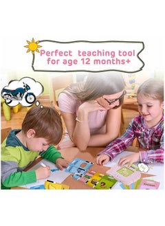 NBB GLOBAL TRADERS Talking Flash Cards Learning Toys for Toddlers, 2-6 Years Old Kids, Arabic & English Letters, Speech Therapy Word Game Toy, 112 Cards, 224 Words, Early Education Teaching Machine  - Image 3