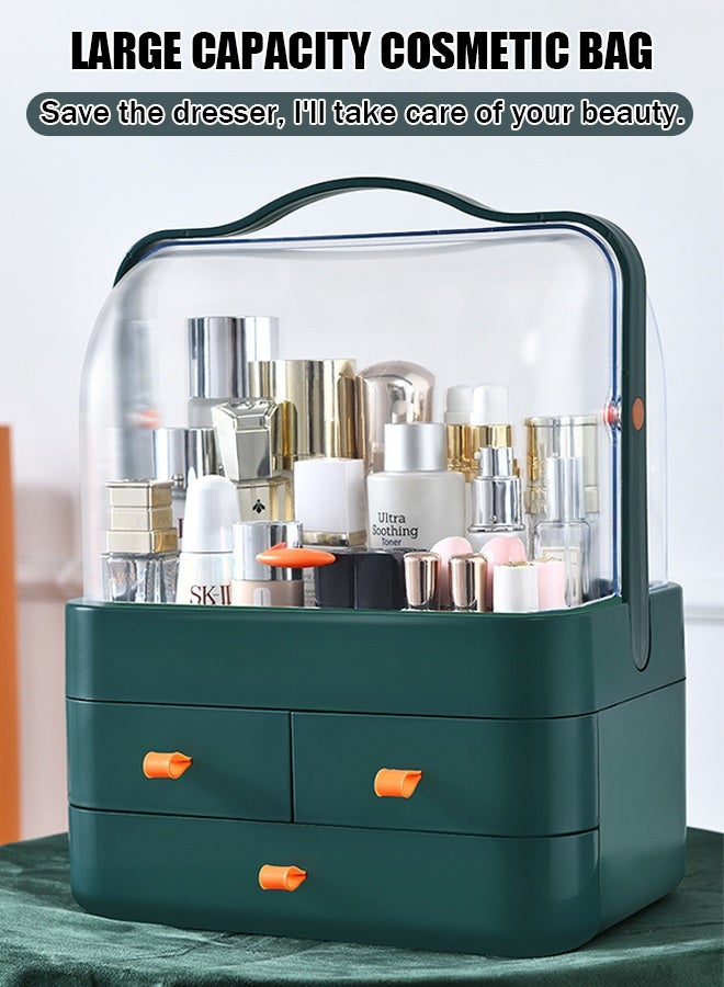 Portable cosmetic case, dust-proof, large-capacity transparent desktop cosmetic storage box, home dressing table, flip-top lipstick storage box - Image 5