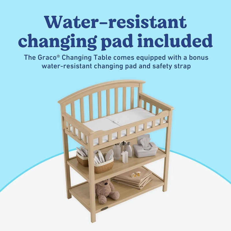 GRACO Changing Table with Water-Resistant Changing Pad (Driftwood) – GREENGUARD Gold Certified, Multi Storage Nursery Baby Changing Table - Image 4