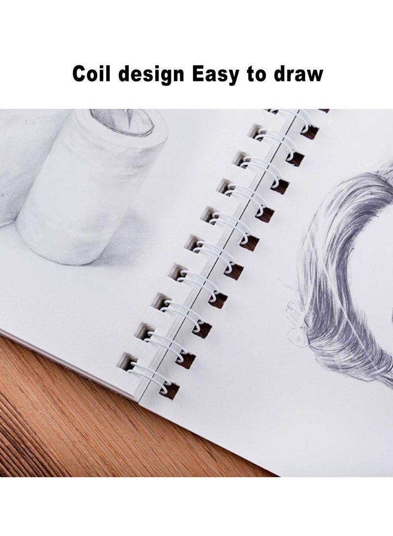 دفتر رسم، 8”X11.5” 100 صفحة (110 جرام/متر مربع)، دفتر رسم فني ملزم، ورق رسم متين خالي من الأحماض للرسم، الطلاء، الرسم التخطيطي أو الخربشة، غلاف بنفسجي، ورق أبيض - Image 3