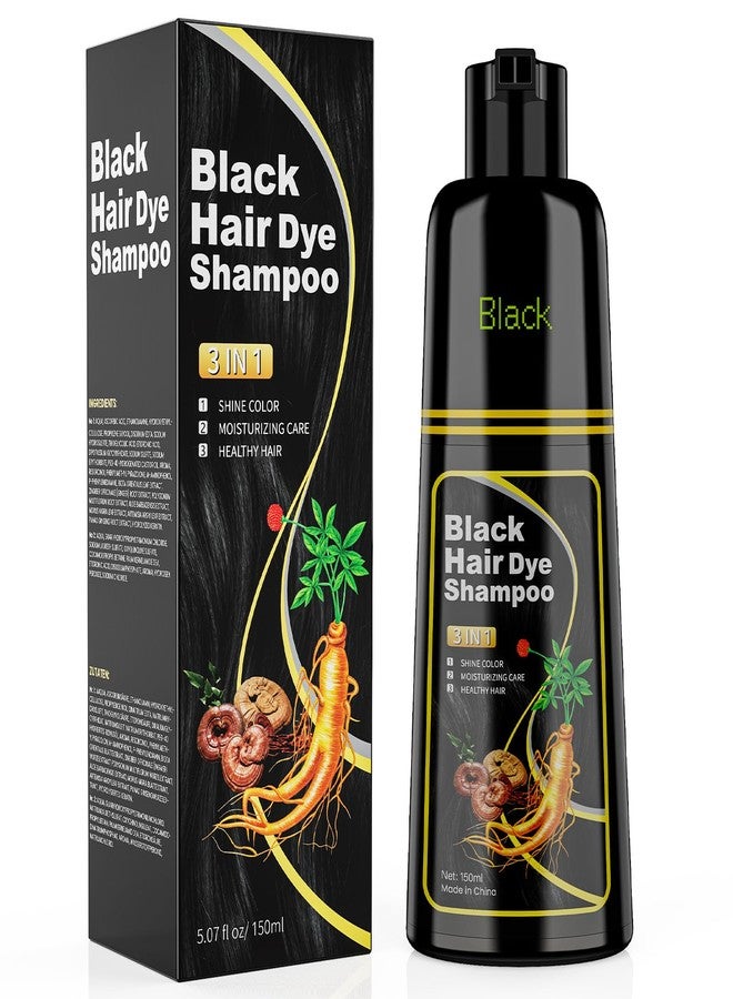 JUANCHI Black Hair Dye Shampoo 3 in 1, 150ML Hair Dye Shampoo for Women Men - Image 1