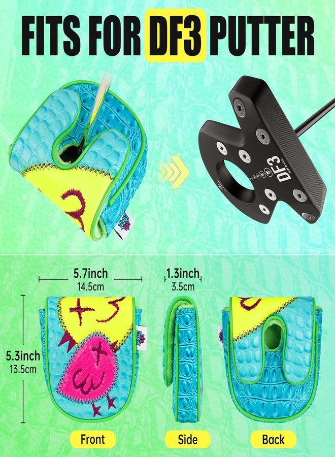 Big Crazy DF3 Putter Cover - Funny Birdie Design Golf Head Covers with PU Leather- Magnetic Closure - Driver Headcover Mallet Putter Cover for OZ1 MEZZ 1 MEZZ1 MAX Putters - Practical Golf Gift - Image 3
