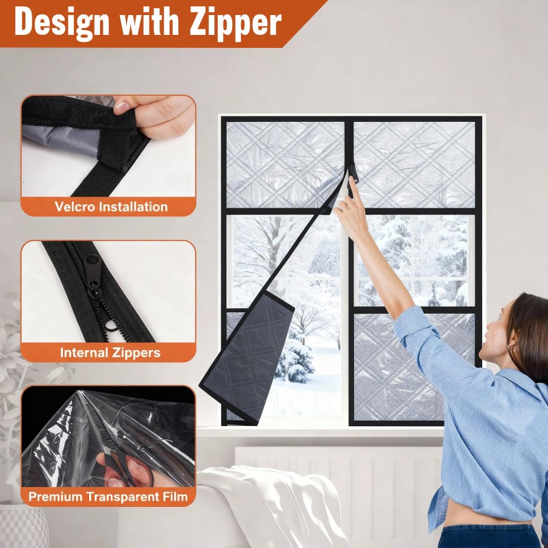 ALLTOOALL Thermal Insulated Window Cover,47" X 63" for Window Insulation for Winter,Oxford Windows Blanket Curtains Winterizing Kit Window Insulation for Winter Keeping Warm - Image 4