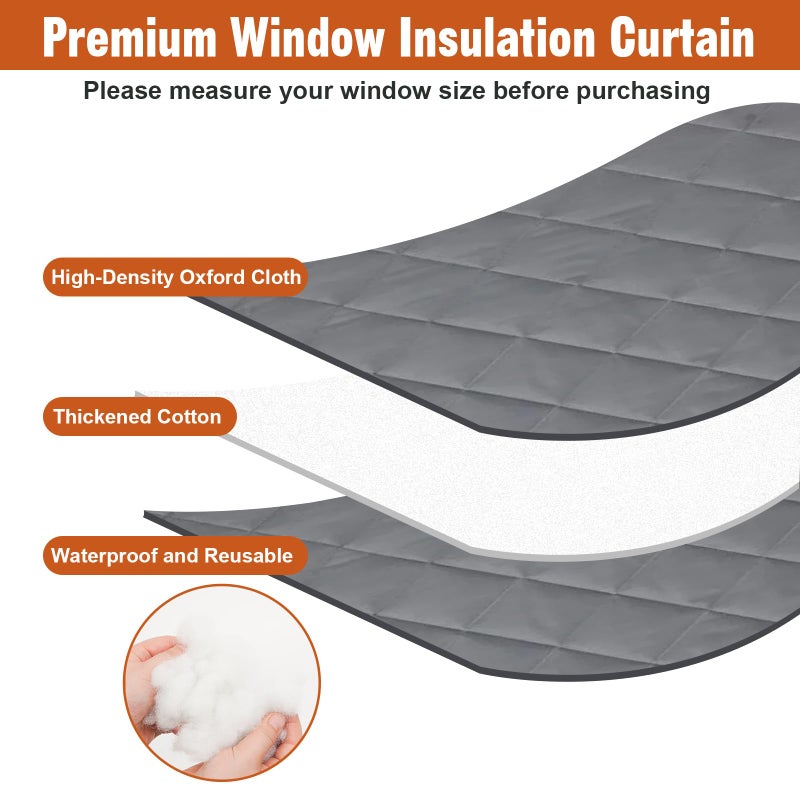 ALLTOOALL Thermal Insulated Window Cover,47" X 63" for Window Insulation for Winter,Oxford Windows Blanket Curtains Winterizing Kit Window Insulation for Winter Keeping Warm - Image 3