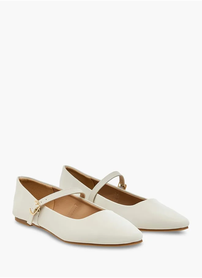 فلورا بيلا من شو إكسبرس Women's Solid Ballerina Shoes with Buckle Closure