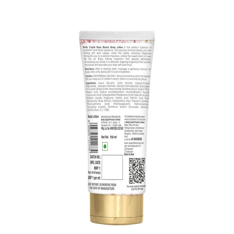 Body Cupid Rose Bloom Body Lotion  Hydrating  FastAbsorbing Moisturizer with a Delicate Rose Fragrance  No Sulphates Parabens or Silicones  150ml - Image 2
