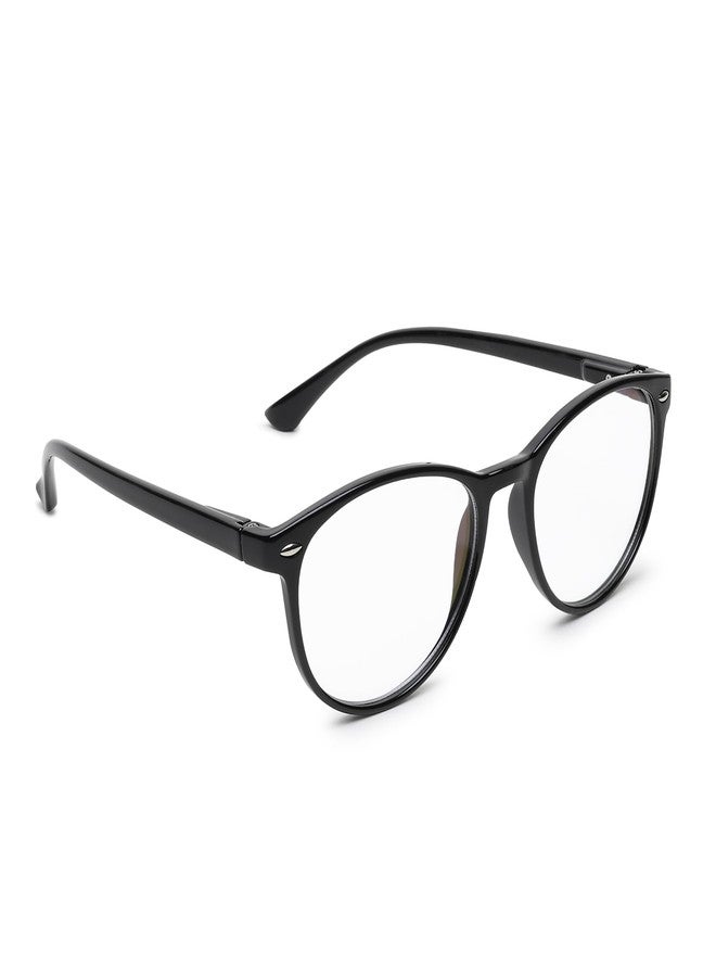 CRIBA Black Round Reading Glass Computer Blue Cut Power +0.50+0.75+1.00+1.25+1.50+1.75+2.00+2.25+2.50+2.75+3.00 for Eye Protection from Laptop/Mobile Screen for Men & Women-M (+1.75) - Image 2
