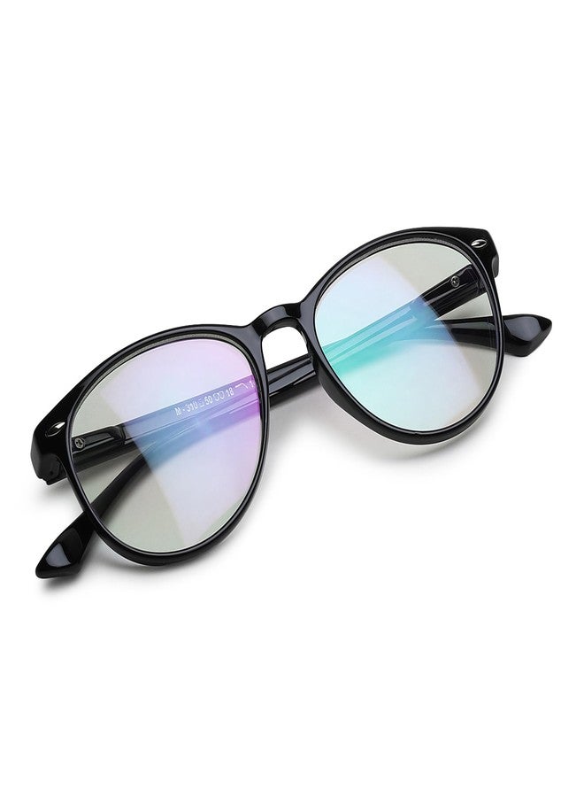 CRIBA Black Round Reading Glass Computer Blue Cut Power +0.50+0.75+1.00+1.25+1.50+1.75+2.00+2.25+2.50+2.75+3.00 for Eye Protection from Laptop/Mobile Screen for Men & Women-M (+1.75) - Image 4