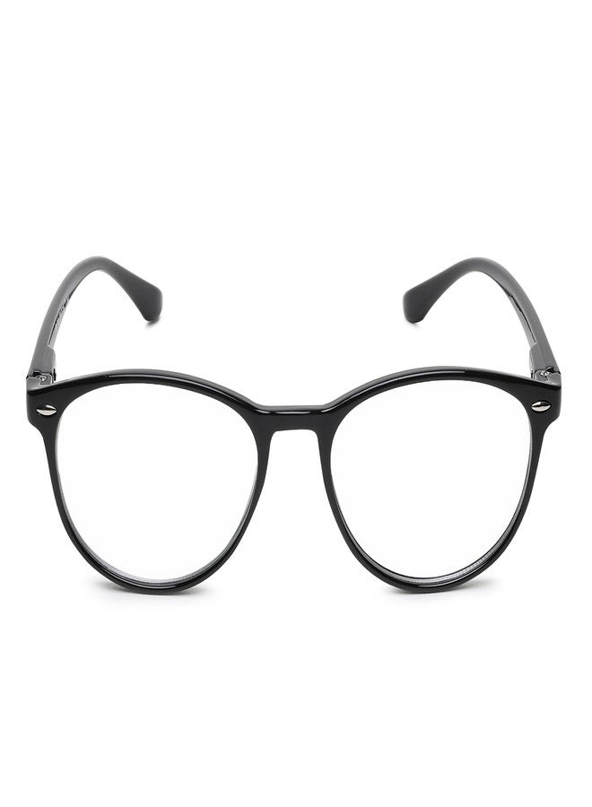 CRIBA Black Round Reading Glass Computer Blue Cut Power +0.50+0.75+1.00+1.25+1.50+1.75+2.00+2.25+2.50+2.75+3.00 for Eye Protection from Laptop/Mobile Screen for Men & Women-M (+1.75) - Image 1