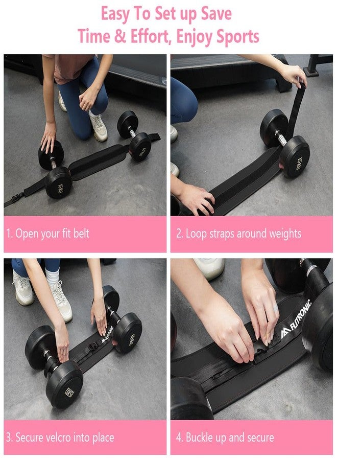 Flintronic Exercise Hip Thrust Belt, Glute Trainer, Adjustable Hip Thrust Belt with Extra Padding for Dumbbells Kettlebells Gym Fitness Bodybuilding Weightlifting, Pink - Image 4