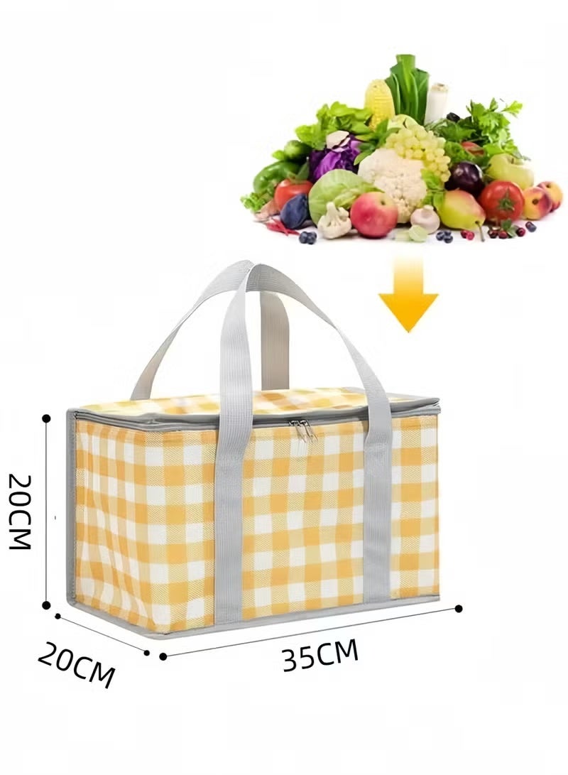 ZNARO Insulated Picnic Bag Cooler Reusable, Beach Cooler Bag with Zippered Top, Insulated Bag for Hot or Cold Food for Picnic Beach Outdoor - Image 4