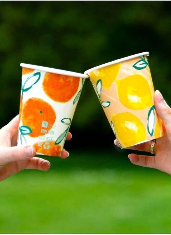 توكينج تيبلز أكواب ورقية قابلة لإعادة التدوير بنكهة الحمضيات - عبوة 8 قطع - Image 1