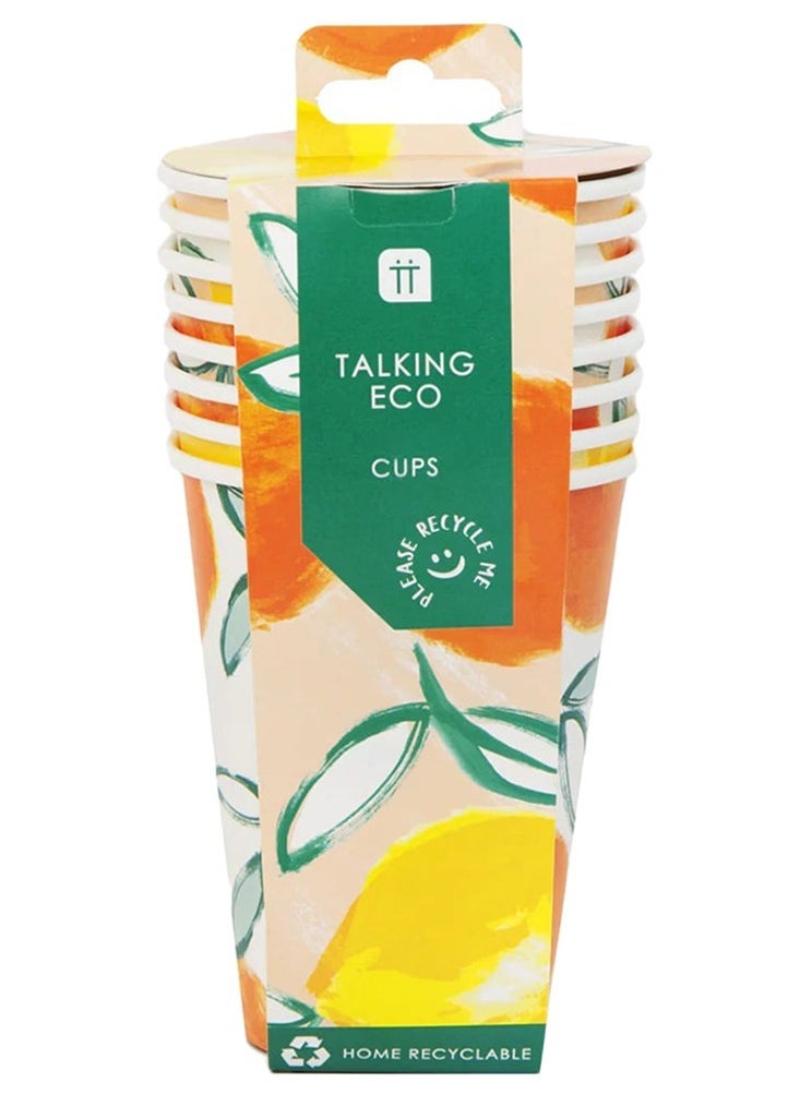 توكينج تيبلز أكواب ورقية قابلة لإعادة التدوير بنكهة الحمضيات - عبوة 8 قطع - Image 4