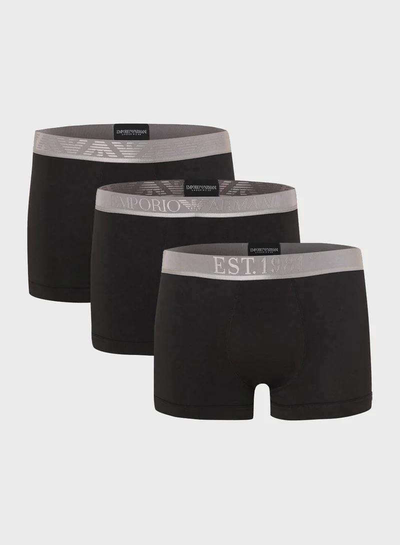 امبوريو ارماني 3 Pack Of Logo Boxers