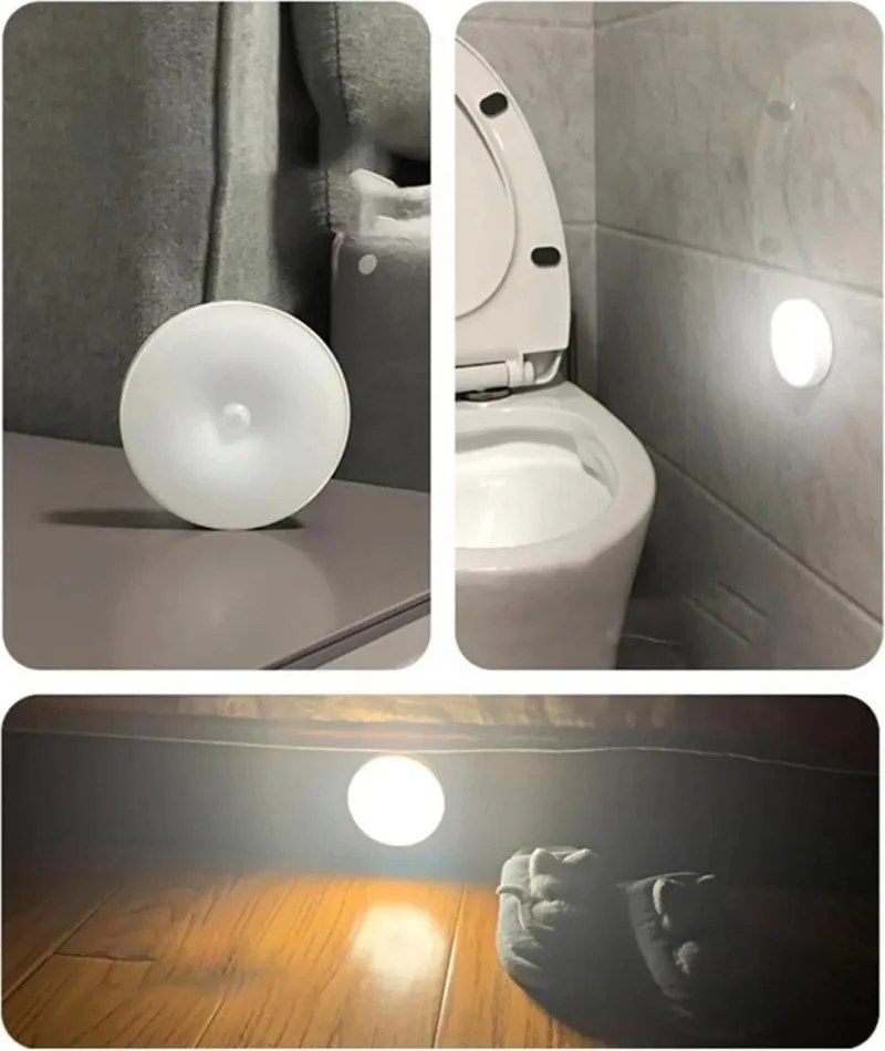 ماشو تريند 10 Pieces Motion Sensor Rechargeable Spotlight Magnet LED 8.5 cm Sensor Lamp Sensor Lighting