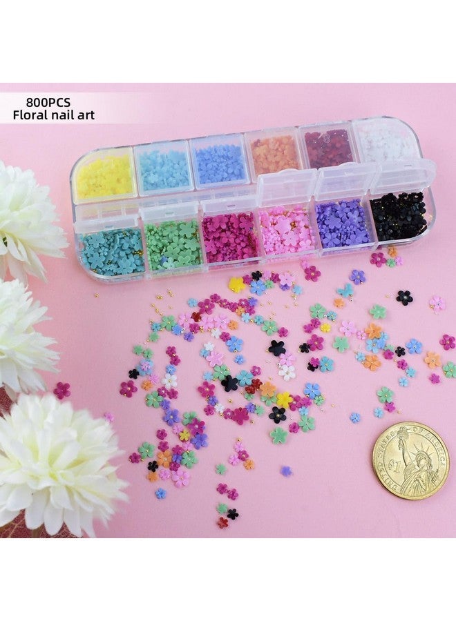 TTSAM 800 Pcs Nail Charms Art Charms Butterfly Nail 3D Nails Decoration Crafts Diy Diamonds Rhinestones Acrylic Nails Jewelry Accessories Gold Silver Pearls Nail Supplies Resin Flatbacks Flower Nails Gems - Image 3