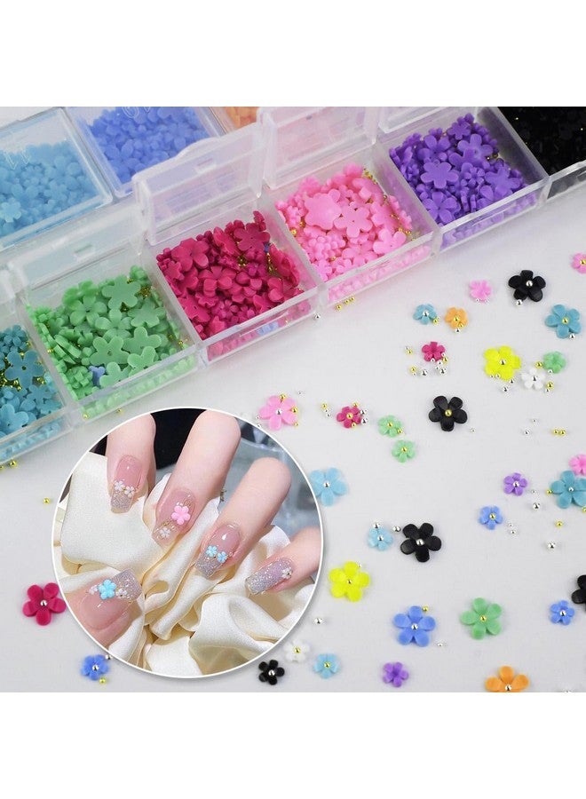 TTSAM 800 Pcs Nail Charms Art Charms Butterfly Nail 3D Nails Decoration Crafts Diy Diamonds Rhinestones Acrylic Nails Jewelry Accessories Gold Silver Pearls Nail Supplies Resin Flatbacks Flower Nails Gems - Image 5