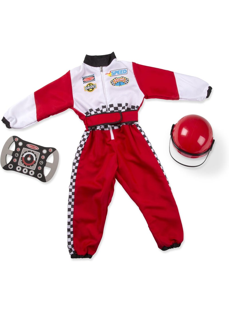 ميليسا آند دوج زي سائق سباق للأطفال مع خوذة وعجلة قيادة من ميليسا اند دوغ – جودة عالية للأعمار 3-6 سنوات - Image 1