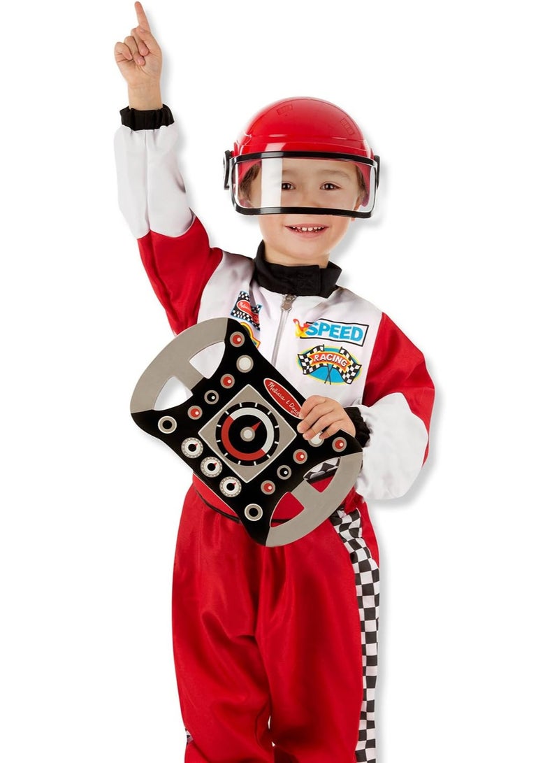 ميليسا آند دوج زي سائق سباق للأطفال مع خوذة وعجلة قيادة من ميليسا اند دوغ – جودة عالية للأعمار 3-6 سنوات - Image 2