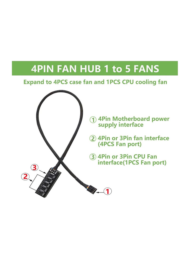 ATX القضية 4 دبوس و 3 دبوس مروحة تبريد 2 قطعة نوع 4 دبوس PWM مروحة كابل الطاقة - Image 3