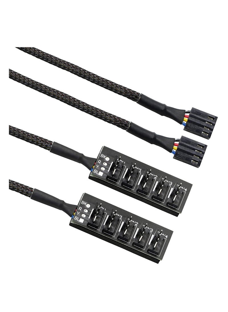 ATX القضية 4 دبوس و 3 دبوس مروحة تبريد 2 قطعة نوع 4 دبوس PWM مروحة كابل الطاقة - Image 2