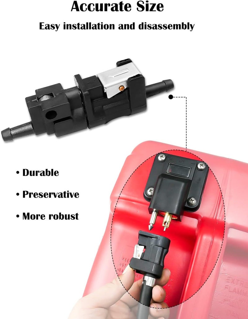 AUGREX 1/4" 6mm Barb Female & Male Fuel Line Quick Connectors for Yamaha Outboard Motor Boats - Image 4