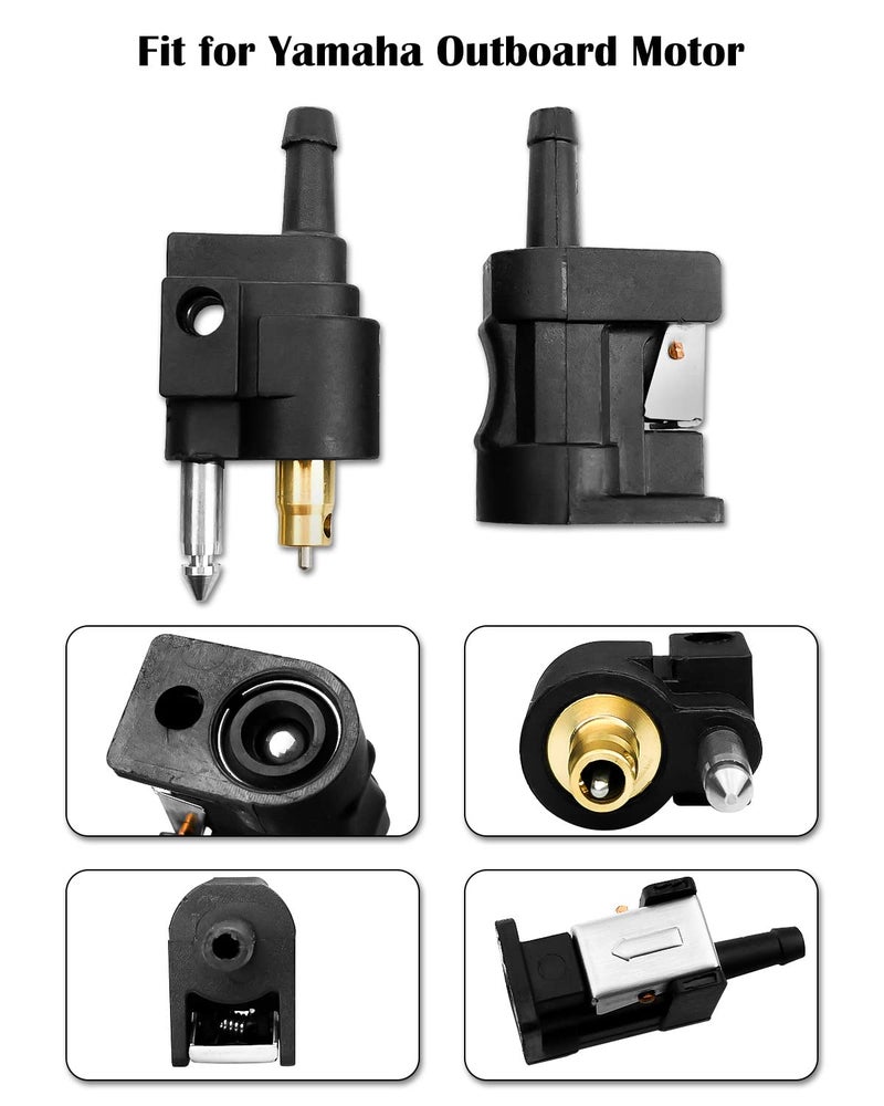 AUGREX 1/4" 6mm Barb Female & Male Fuel Line Quick Connectors for Yamaha Outboard Motor Boats - Image 2