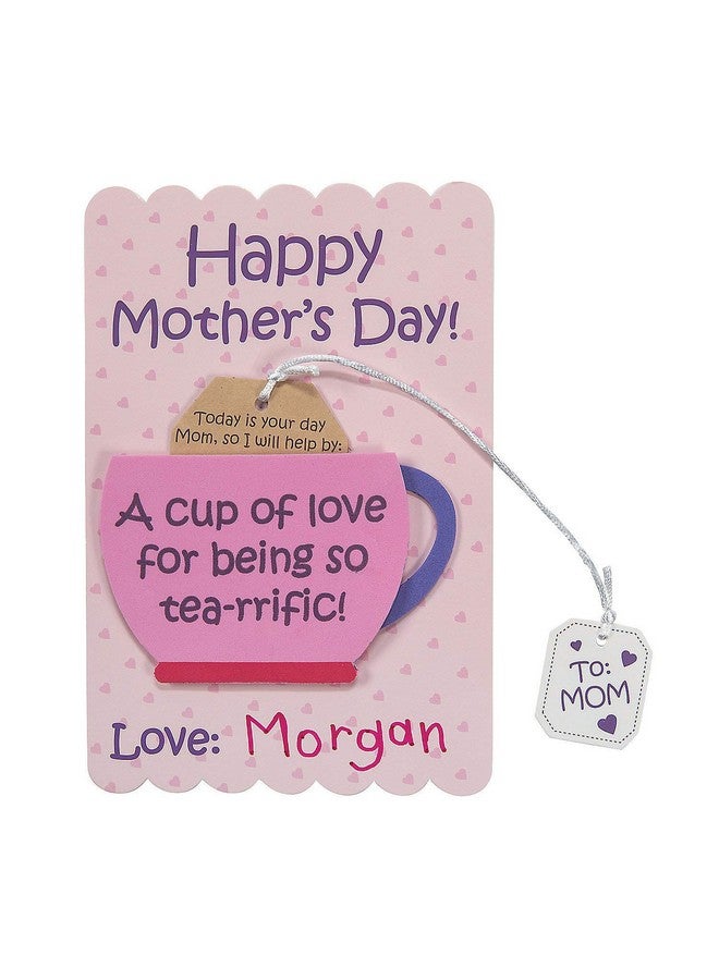 Fun Express Mother's Day Tea Cup of Love Card Craft Kit (Makes 12) Crafts for Kids and Fun Home Activities