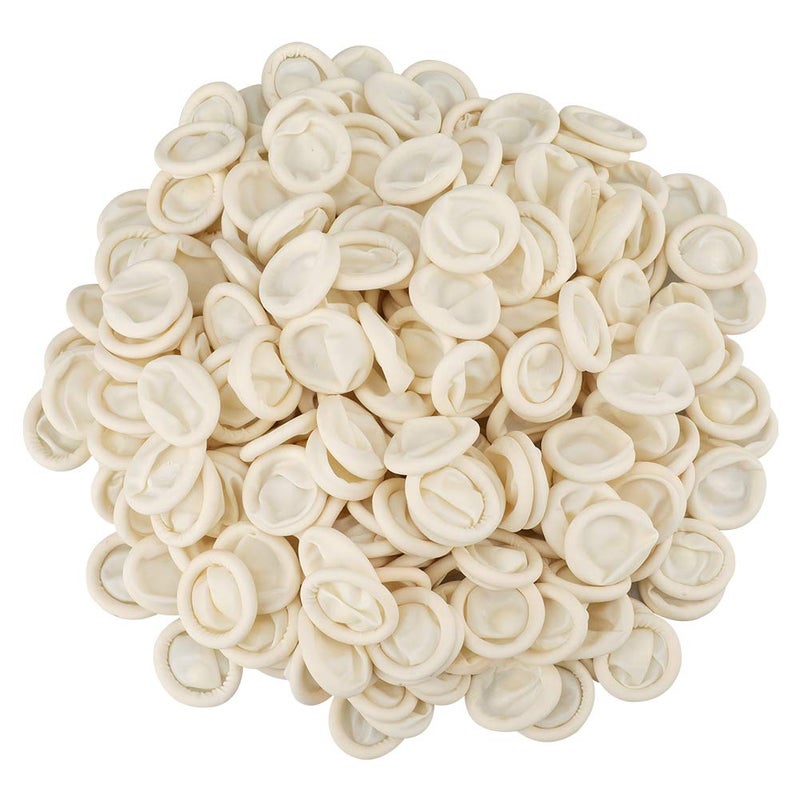 G2PLUS Disposable Latex Finger Cots Rubber, 140g(Approx 205PCS) Fingertips Protective Finger Art Latex Tissue Finger Cot (White) - Image 1