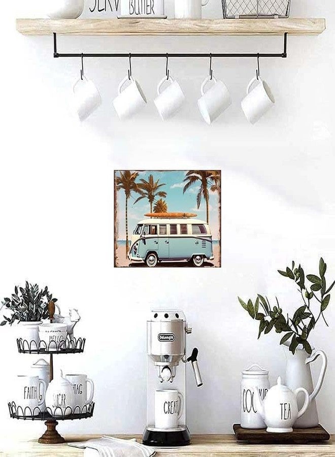 Flyhaw Beach Decor Vintage Surf Van Metal Sign Surf Decor for Open-Air bar Porch Beach Wall Art Beach Themed Gifts 8x12 Inch - Image 4