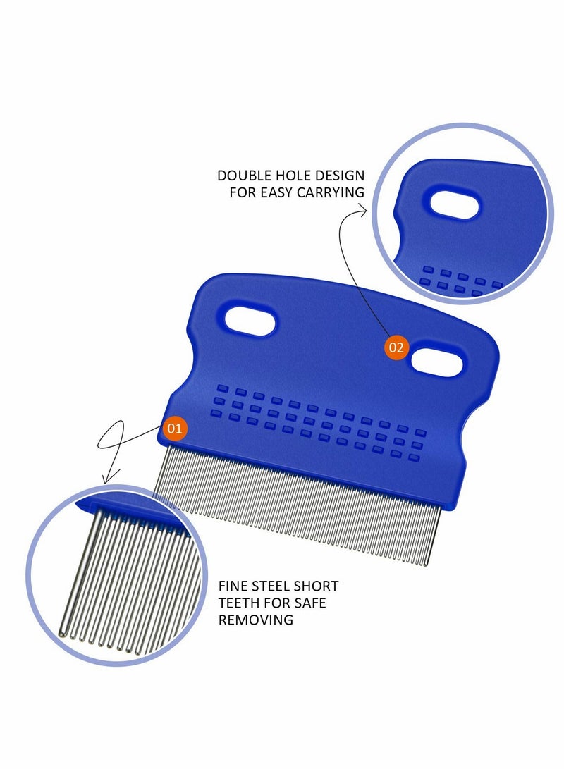 6 Pcs Pet Combs Cat Tear Stain Dog Grooming Flea Comb, Stainless Steel Tool Removal Dandruff, Clean Mucus and Stains Ideal for All Types of Hair
