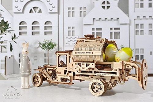 Ugears Tanker Mechanical Model Kit - DIY 3D Wooden Puzzles for Adults Truck with Working Engine - Moving 3D Puzzle Building Kits with Can Holder - Adult Puzzle Gift for Fathers Day - 594 Pcs - Image 3