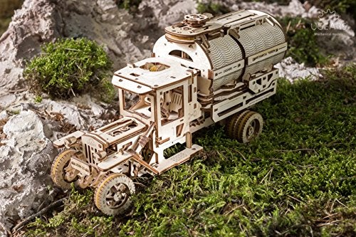 Ugears Tanker Mechanical Model Kit - DIY 3D Wooden Puzzles for Adults Truck with Working Engine - Moving 3D Puzzle Building Kits with Can Holder - Adult Puzzle Gift for Fathers Day - 594 Pcs - Image 5