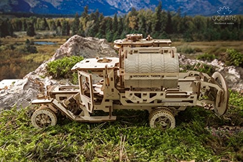 Ugears Tanker Mechanical Model Kit - DIY 3D Wooden Puzzles for Adults Truck with Working Engine - Moving 3D Puzzle Building Kits with Can Holder - Adult Puzzle Gift for Fathers Day - 594 Pcs - Image 4