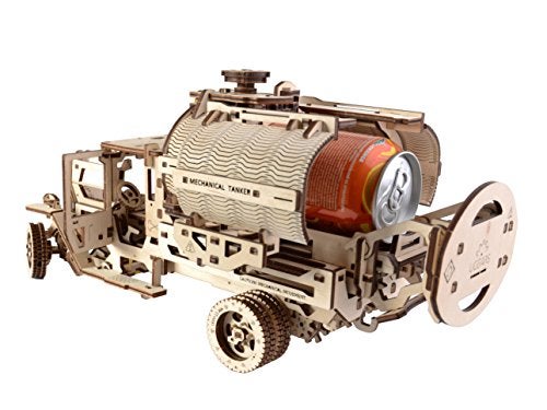 Ugears Tanker Mechanical Model Kit - DIY 3D Wooden Puzzles for Adults Truck with Working Engine - Moving 3D Puzzle Building Kits with Can Holder - Adult Puzzle Gift for Fathers Day - 594 Pcs - Image 2